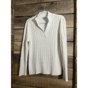 Xl Liz‎ Claiborne White Fisherman Style Sweater